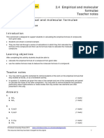 Empirical and Molecular Formulae Answers