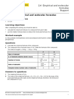 Empirical and Molecular Formulae Worksheet