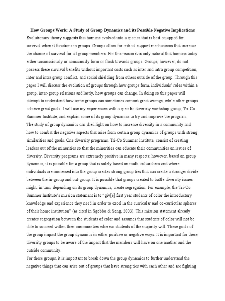 A Study of Group Dynamics | PDF | Conformity | Group Cohesiveness