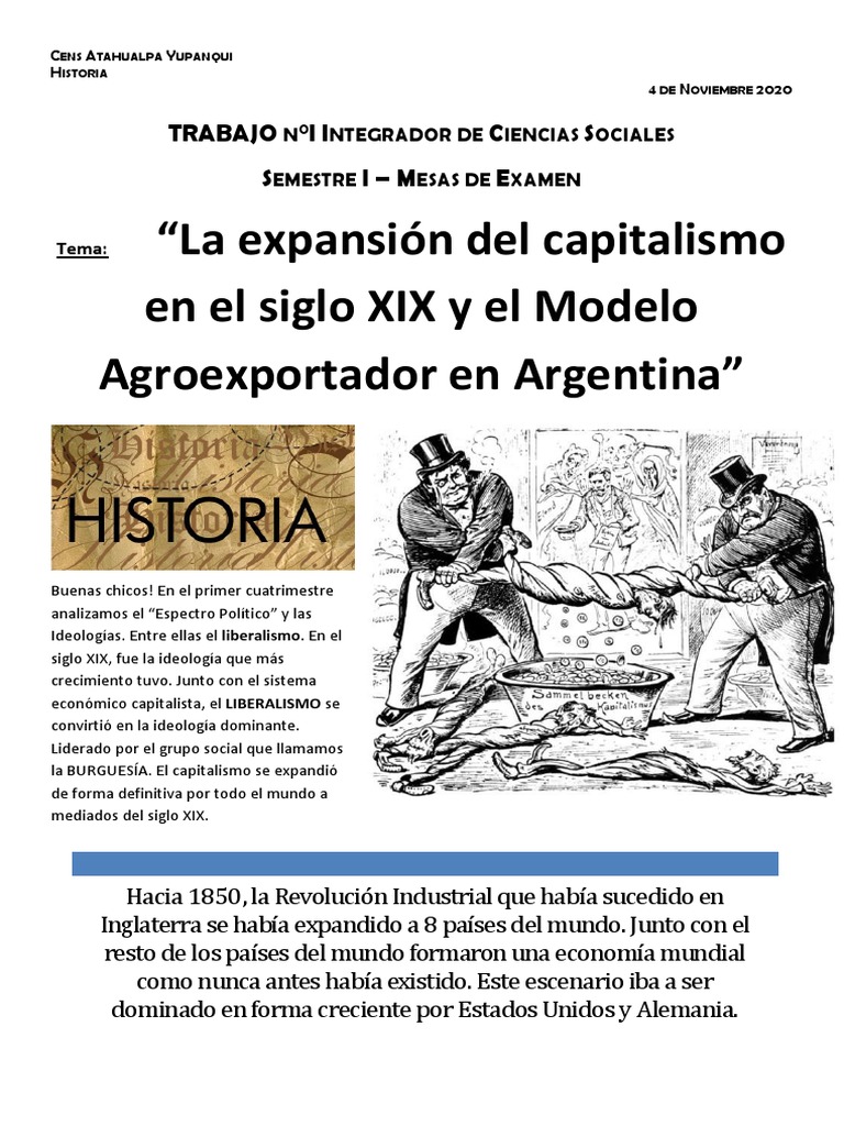 2do1era Historia La Expansión Del Capitalismo y El Modelo Agroexportador  Atahualpa | PDF | Argentina | Capitalismo