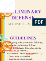 Preliminary Defense