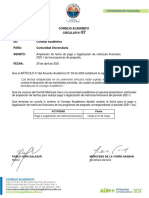 Circular #07 - MATRICULA FINANCIERA 2021-I - Mayo