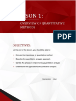 Lesson 1:: Overview of Quantitative Methods