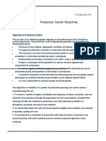 Production Control Objectives: ITTS-QMS-PR13-F04