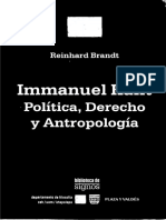 Brandt, Reinhard - Inmanuel Kant. Politica, Derecho y Antropologia
