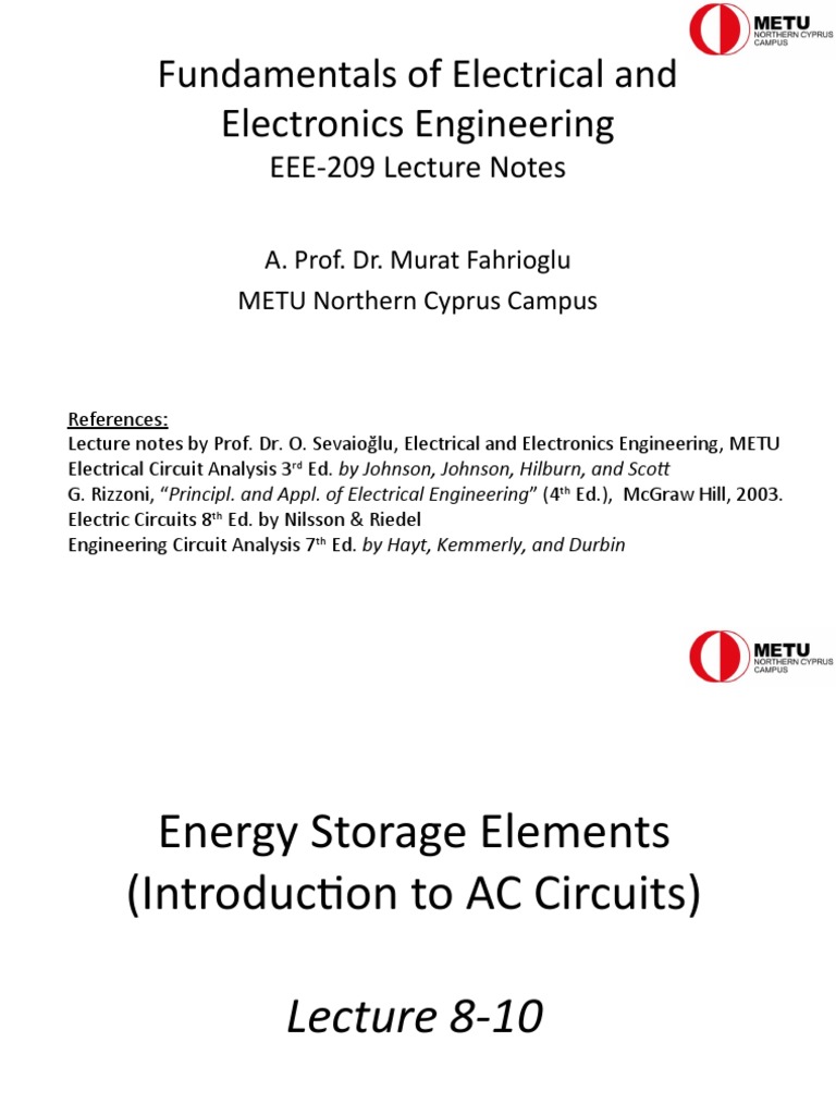 EEE-209 Lecture Notes on Fundamentals | PDF | Capacitor | Electrical ...
