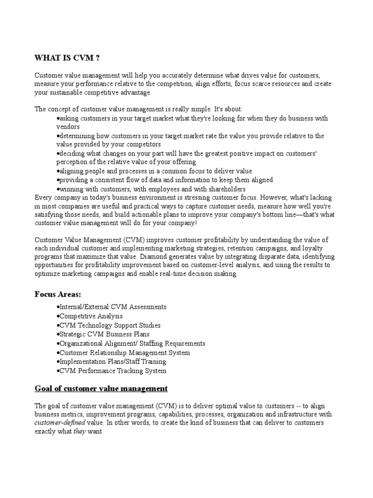 Customer Value Management | PDF | Marketing | Business Economics