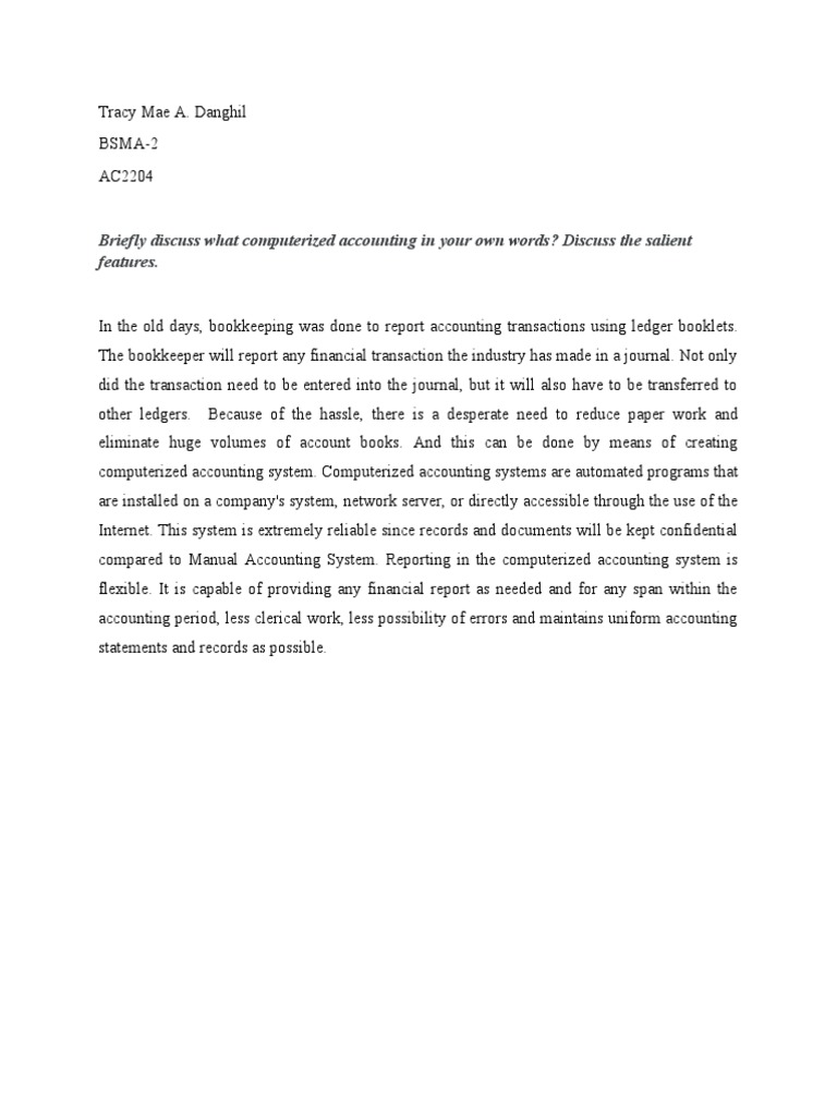 Understanding Computerized Accounting Systems | PDF