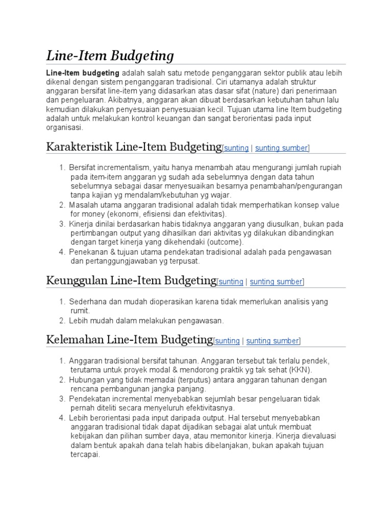 Pengantar Line-Item Budgeting | PDF | Karier & Perkembangan ...