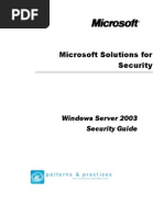 Download Windows Server 2003 Security Guide by SujitS SN5065670 doc pdf