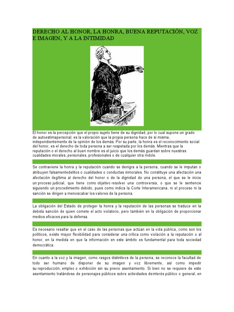 Derecho Al Honor | PDF | Derecho penal | Queja