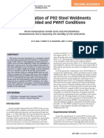 Caracterización de Soldaduras de Acero P92 en Condiciones Como Soldado y PWHT
