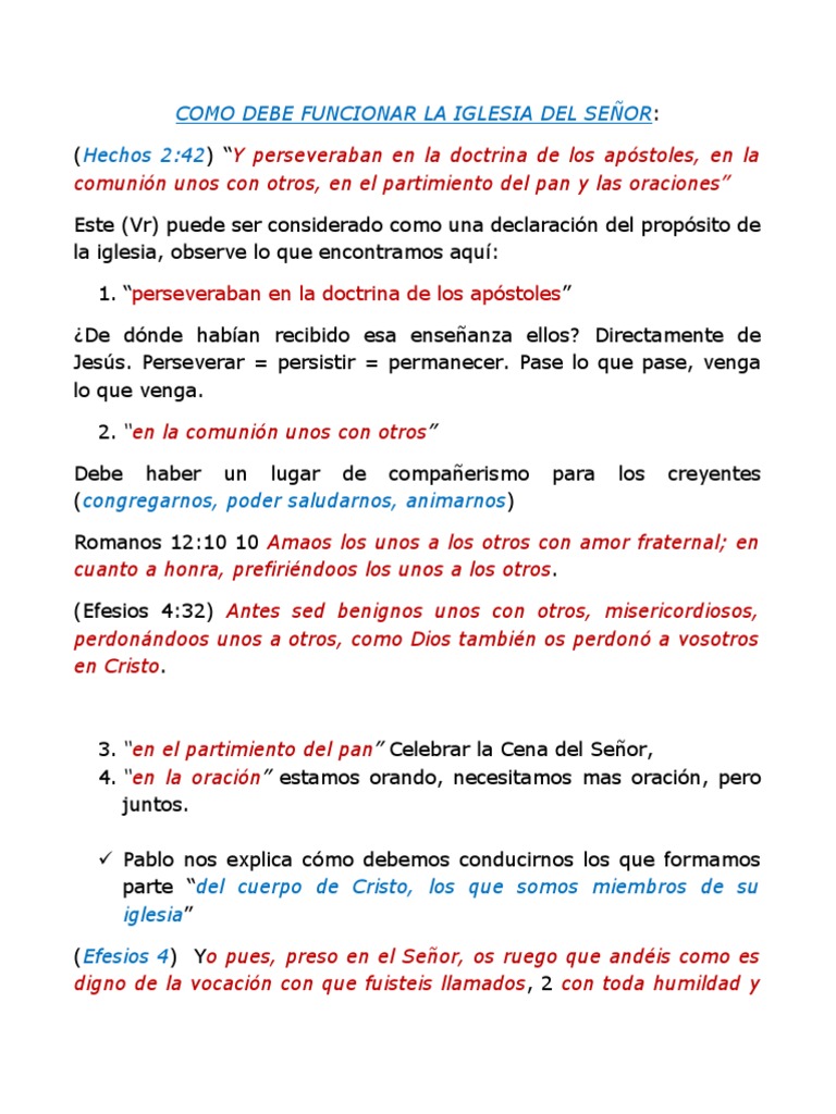 Función y Unidad en la Iglesia de Cristo | PDF | Cristo (título ...