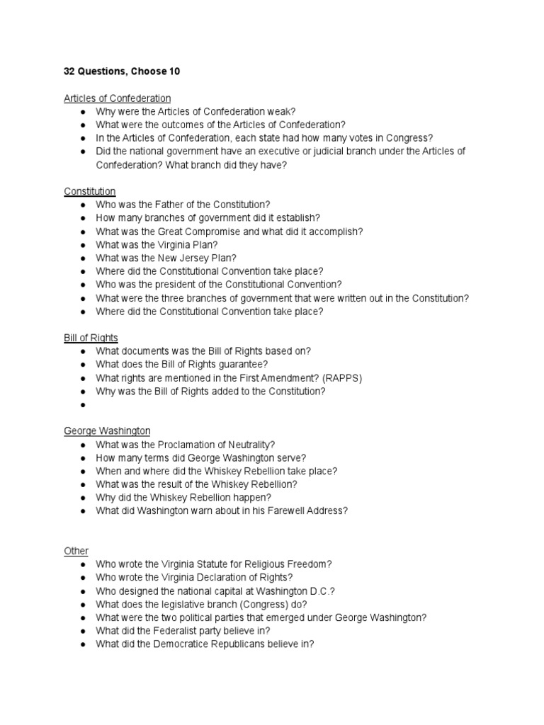 Kahoot Questions and Rubric PDF United States Bill Of Rights