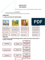 Greetings 1.-Listen and Select The Right Greeting.: English Test Unit Feedback