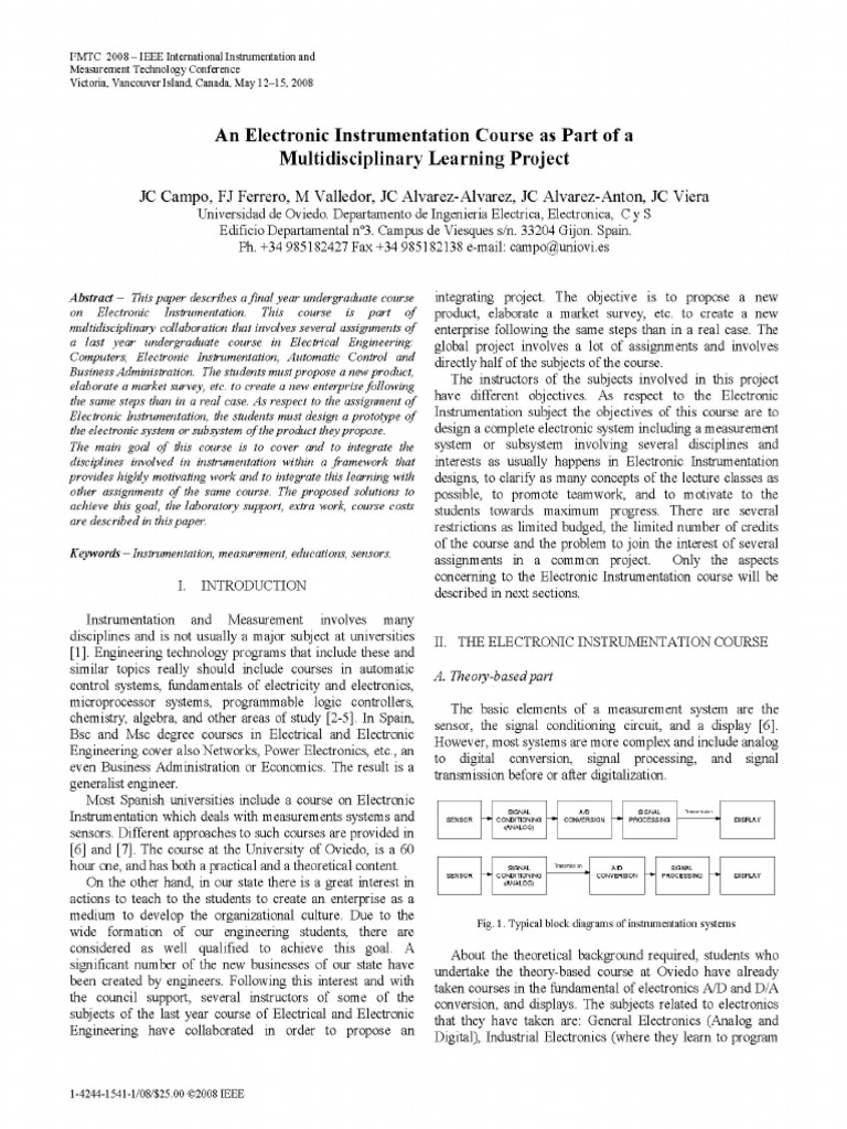 Electronic Instrumentation Course Overview | PDF | Instrumentation ...