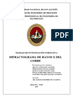 DIFRACTOGRAMA DE RAYOS X DEL COBRE