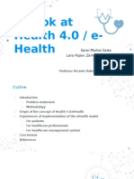 A Look at Health 4.0 / E-Health