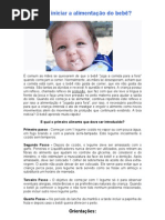 Como iniciar a alimentação do bebê 2