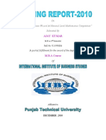 Ajay Kumar: On "Marketing For The Jigsaw Wizard at National Level Mathematics Competition" Submitted by