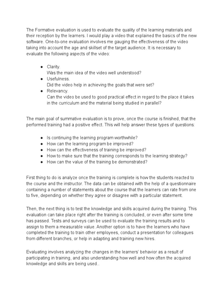 Evaluation Phase | PDF | Learning | Education Theory