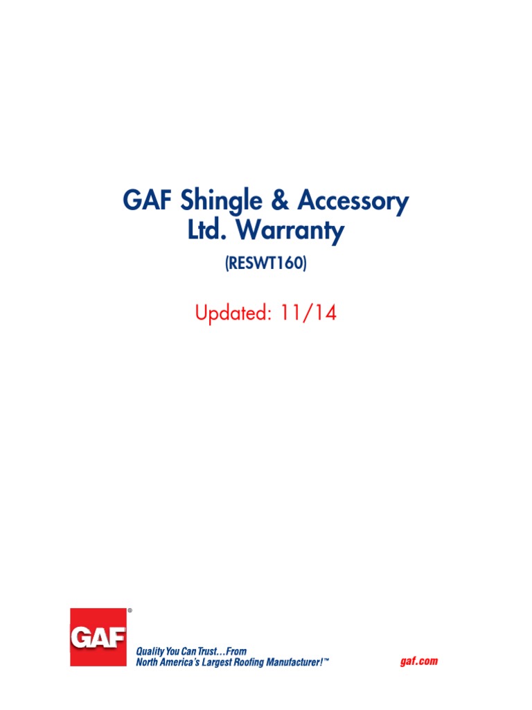GAF Shingle Accessory Warranty | PDF | Legal Remedy | Roof