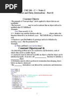 CSE 230 - C++ Notes 3 Classes and Data Abstraction - Part II Constant Objects