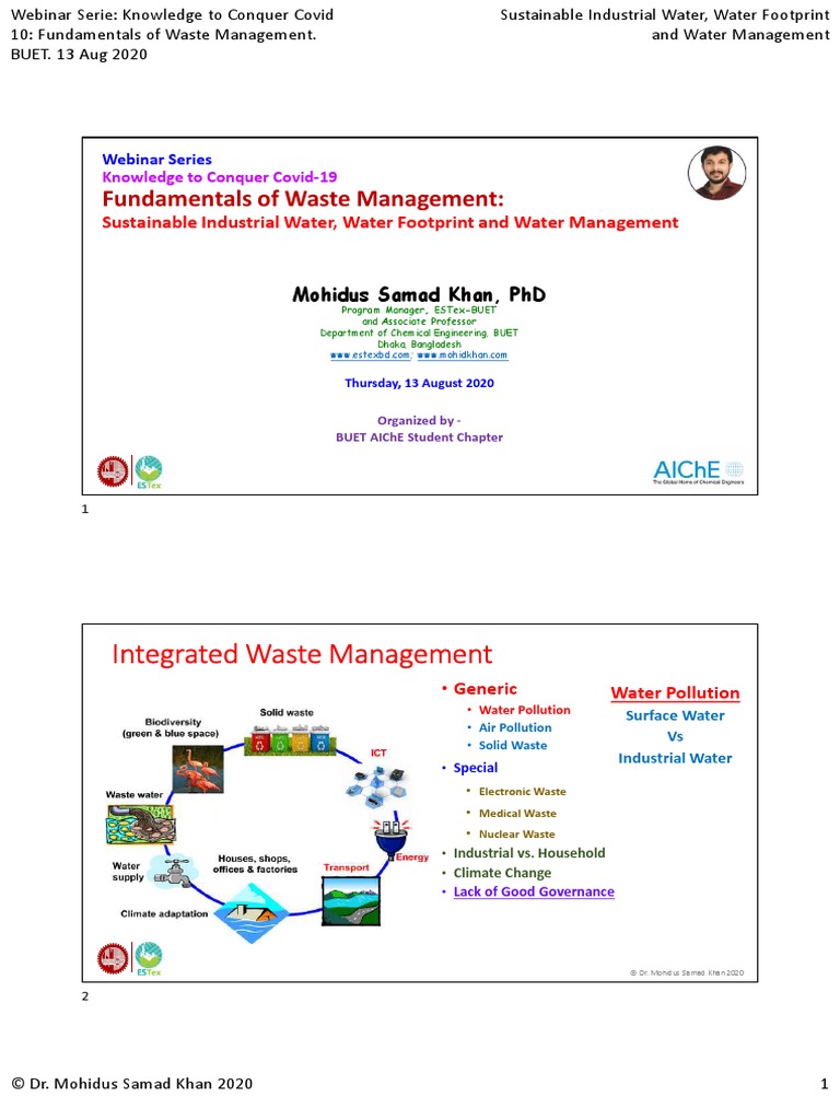 Fundamentals of Waste Management - AIChE Lecture - 200813 - v02 ...