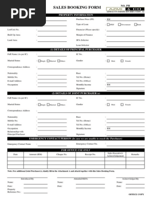 PR1MA Sales Booking Form Office Copy - temporary