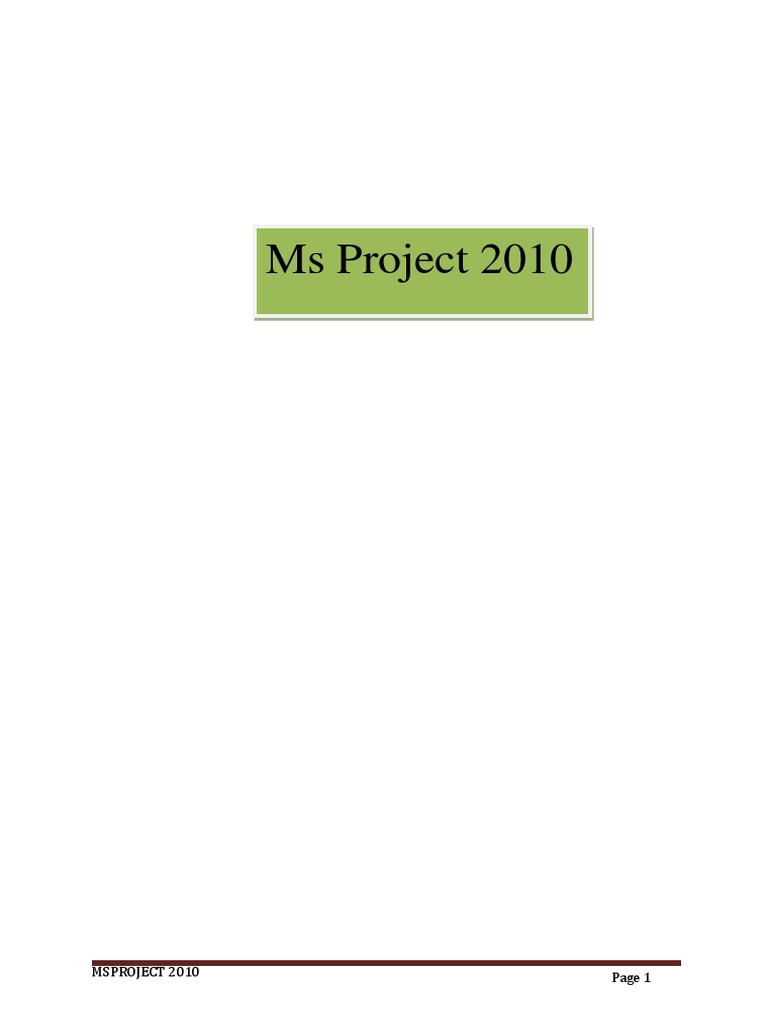 Guide sur Microsoft Project 2010 | PDF | Gestion de projet | Curseur ...
