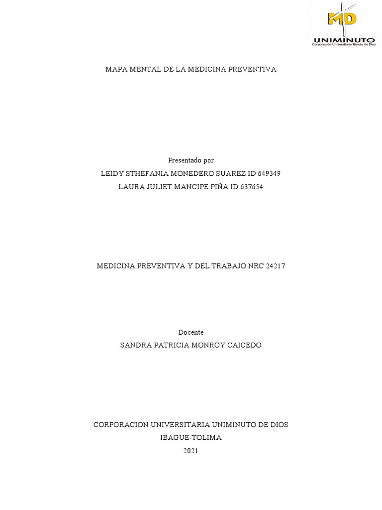 Mapa Mental De La Medicina Preventiva Pdf Medicina Médico De