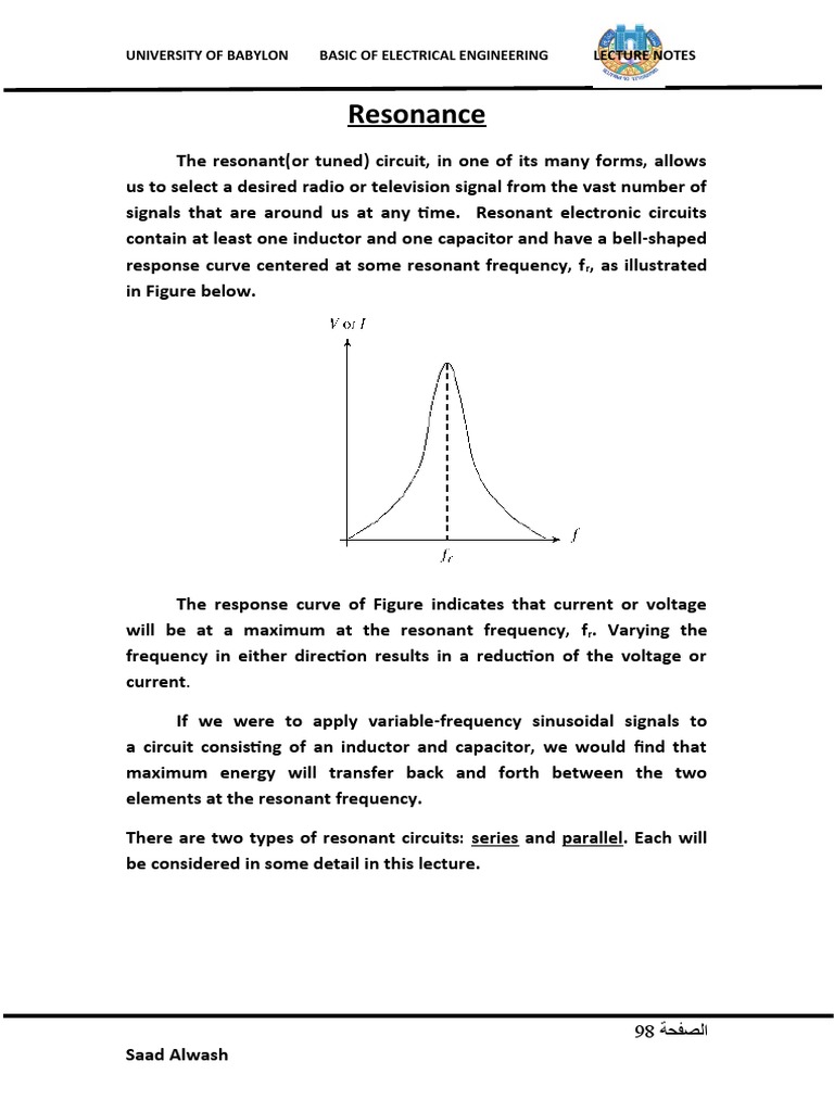 WHAT IS RESONANCE IN BASIC ELECTRICAL ENGINEERING visual data 3