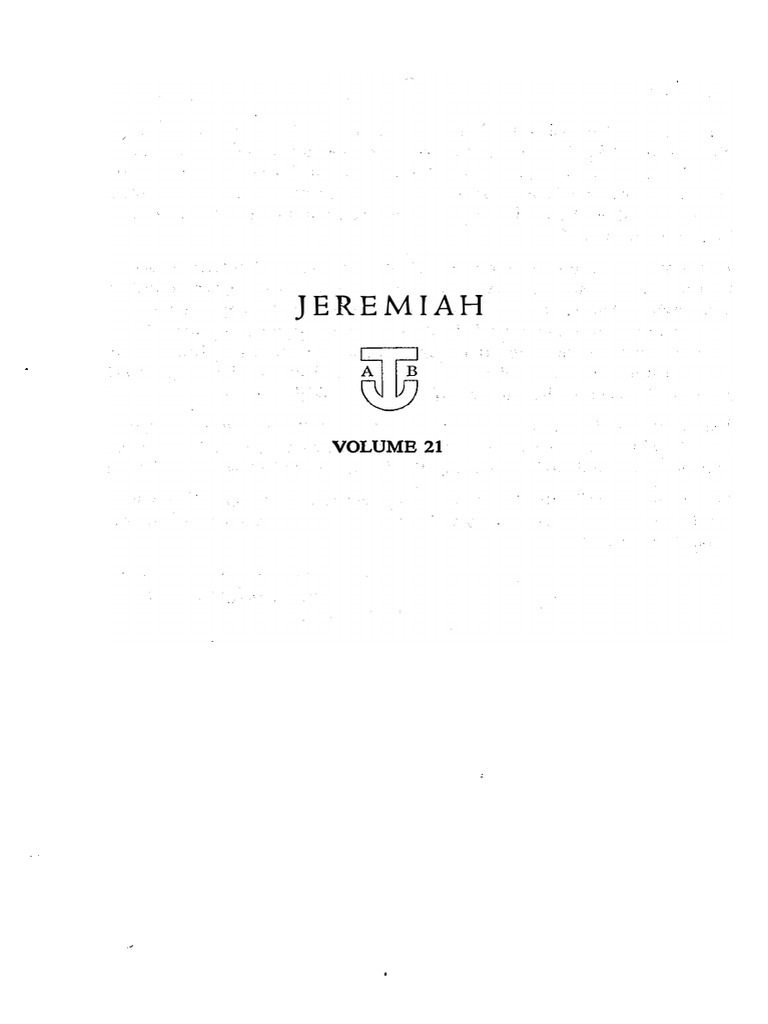 Jeremiah (Anchor Bible Commentary) | Pdf | Samuel | Bible