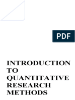 Introduction to Quantitative Research Methods