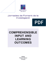 Comprehensible Input and Learning Outcomes