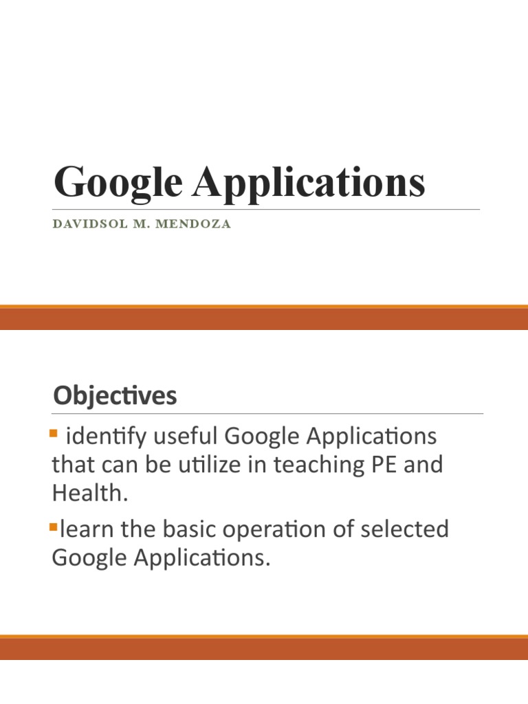 Google Applications: Davidsol M. Mendoza | PDF