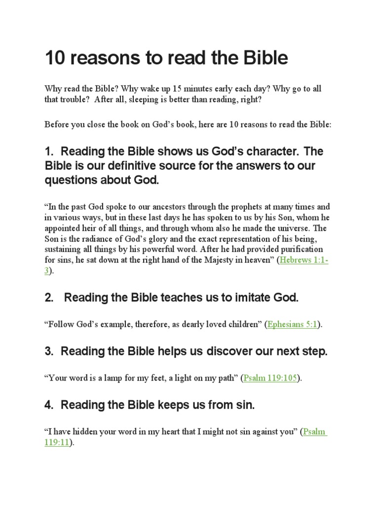 10 Compelling Reasons to Read the Bible | PDF | Glory (Religion) | God