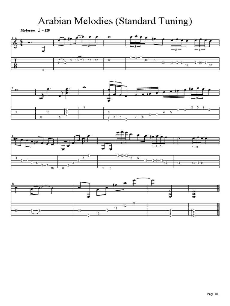 Arabian Melodies (Standard Tuning) | PDF