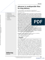 Advances in Orodispersible Films For Drug Delivery: Review