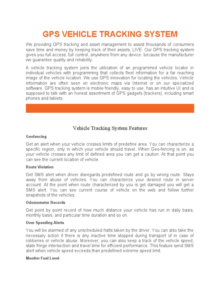 GPS Vehicle Tracking & Alerts | PDF | Information Technology | Computer ...