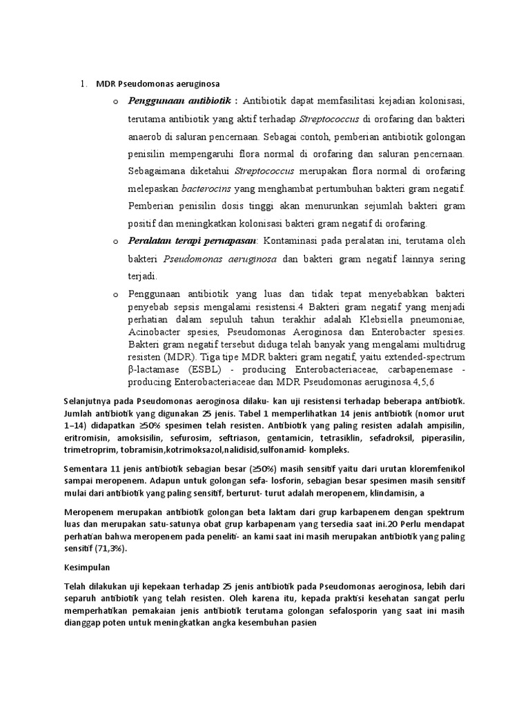 MDR Pseudomonas Aeruginosa PDF