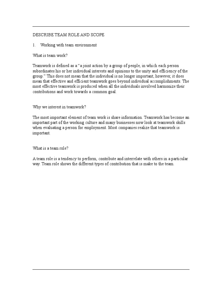 Understanding Team Roles and Teamwork | PDF | Career & Growth | Self ...