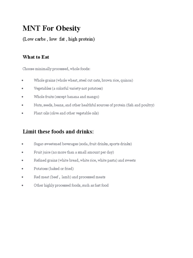 MNT For Obesity | PDF
