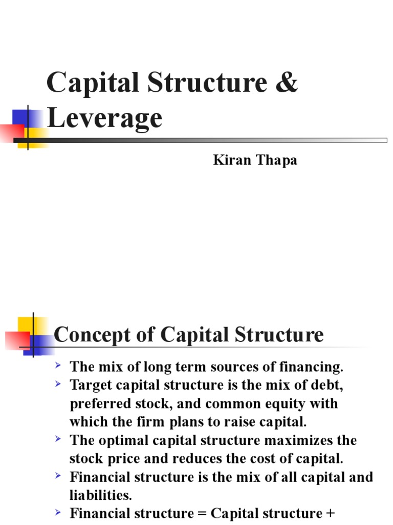 07 Capital Structure and Leverage PDF Capital Structure Financial