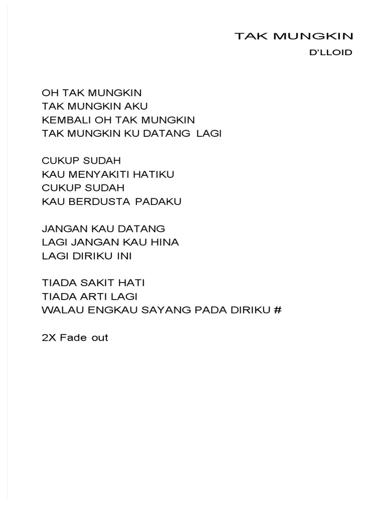 Lirik dan Chord Tembang Kenangan | PDF