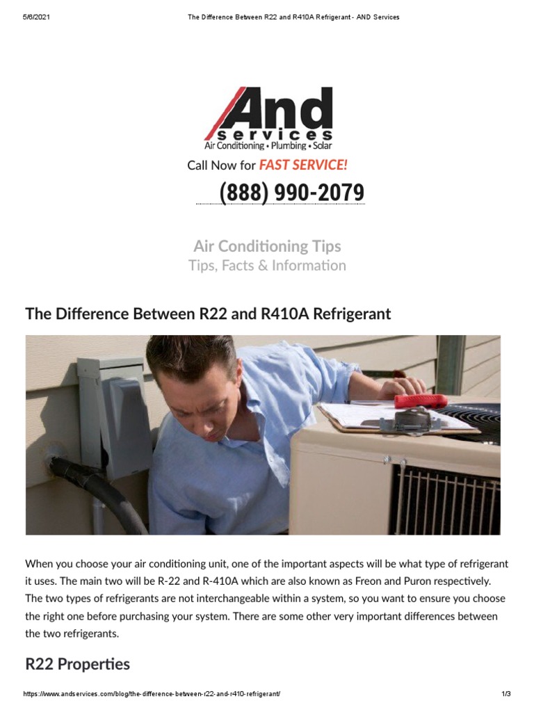 R22 vs R410A Refrigerant Explained | PDF | Technology & Engineering