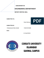 Civil Engineering Department: Assignment #2
