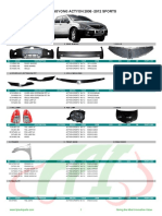 Ssangyong Actyon 2006 - 2012 Sports: 1 Front Bumper 2 Rear Bumper 3 Grille