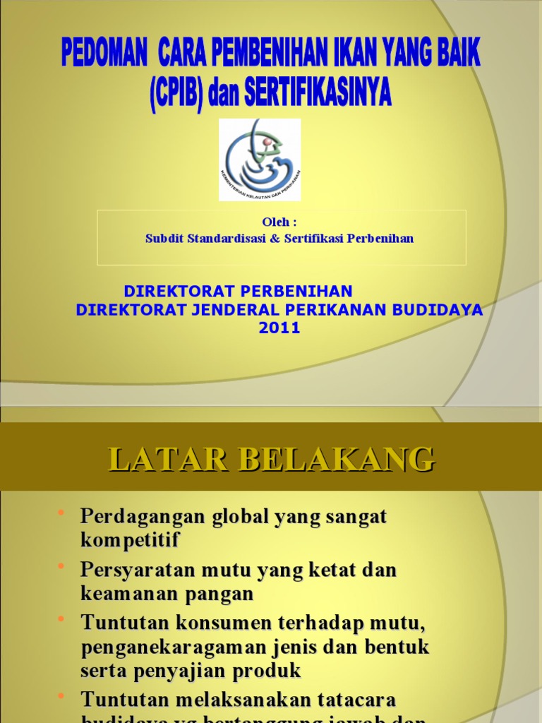 Standar CPIB dalam Perbenihan Ikan | PDF | Teknologi & Rekayasa