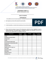 Middle Managers Class: Assessment Form 1-D